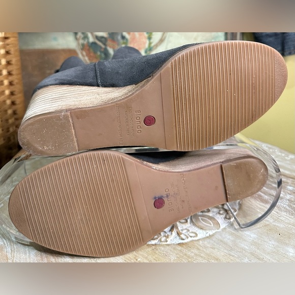 EUC Blondo “Irving” Waterproof Gray Suede Wedge Heeled Ankle Boots. Size 7 - Picture 13 of 14